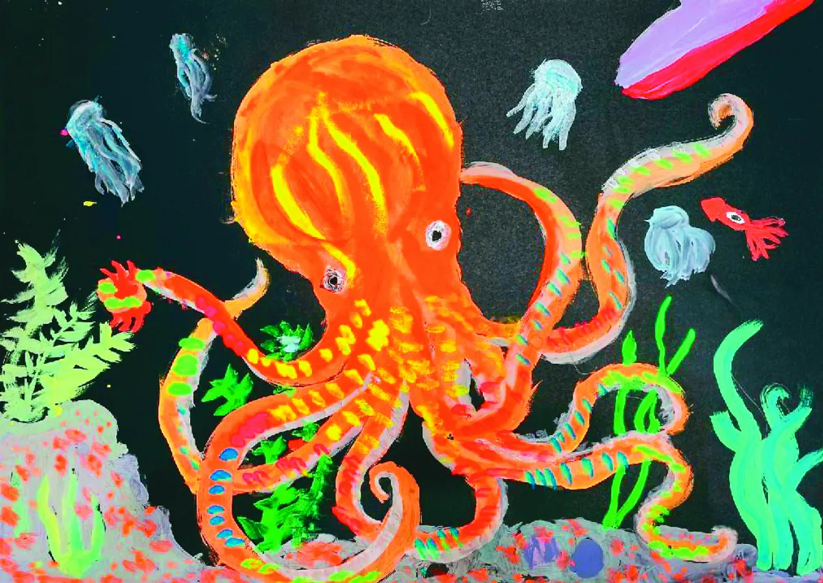 快樂塗鴉簿 深海大章魚
