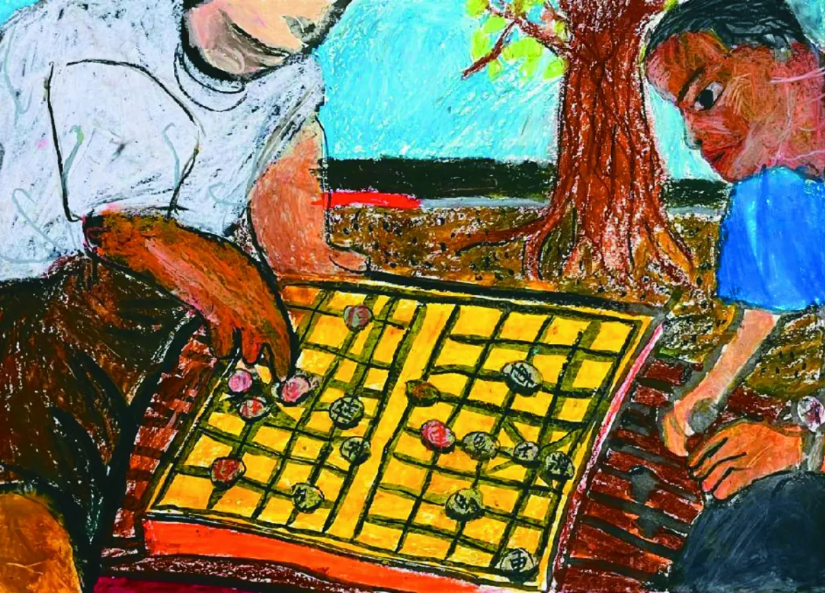 快樂塗鴉簿  觀棋
