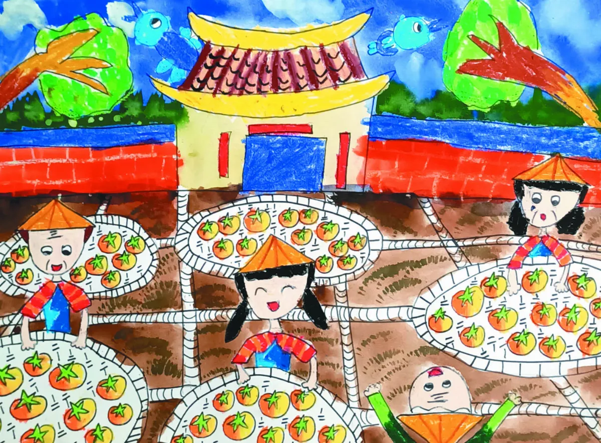 【快樂塗鴉簿】晒柿子