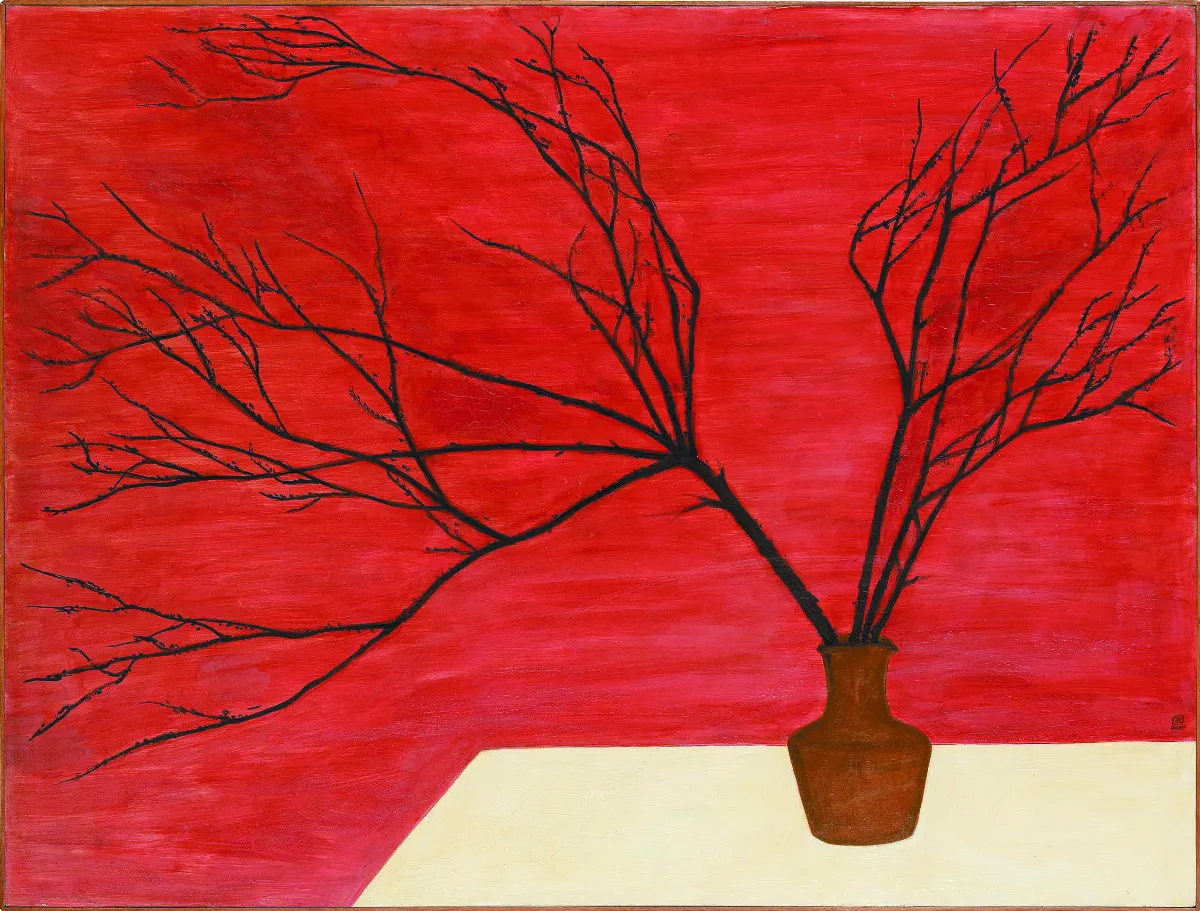 60年首曝光  常玉紅底瓶枝將展出