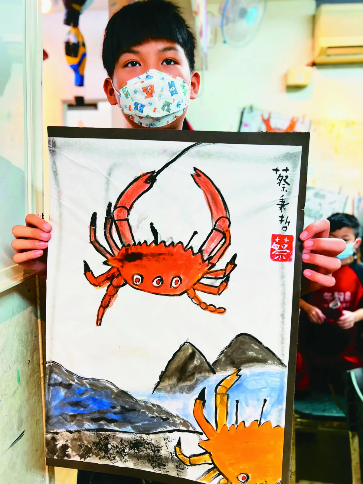 【童畫天地】螃蟹水墨畫技法