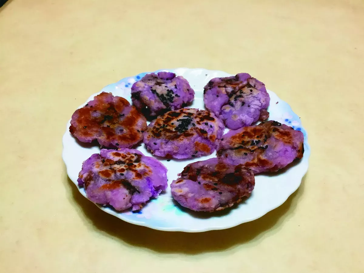 【營養好吃】紫山藥糯米餅