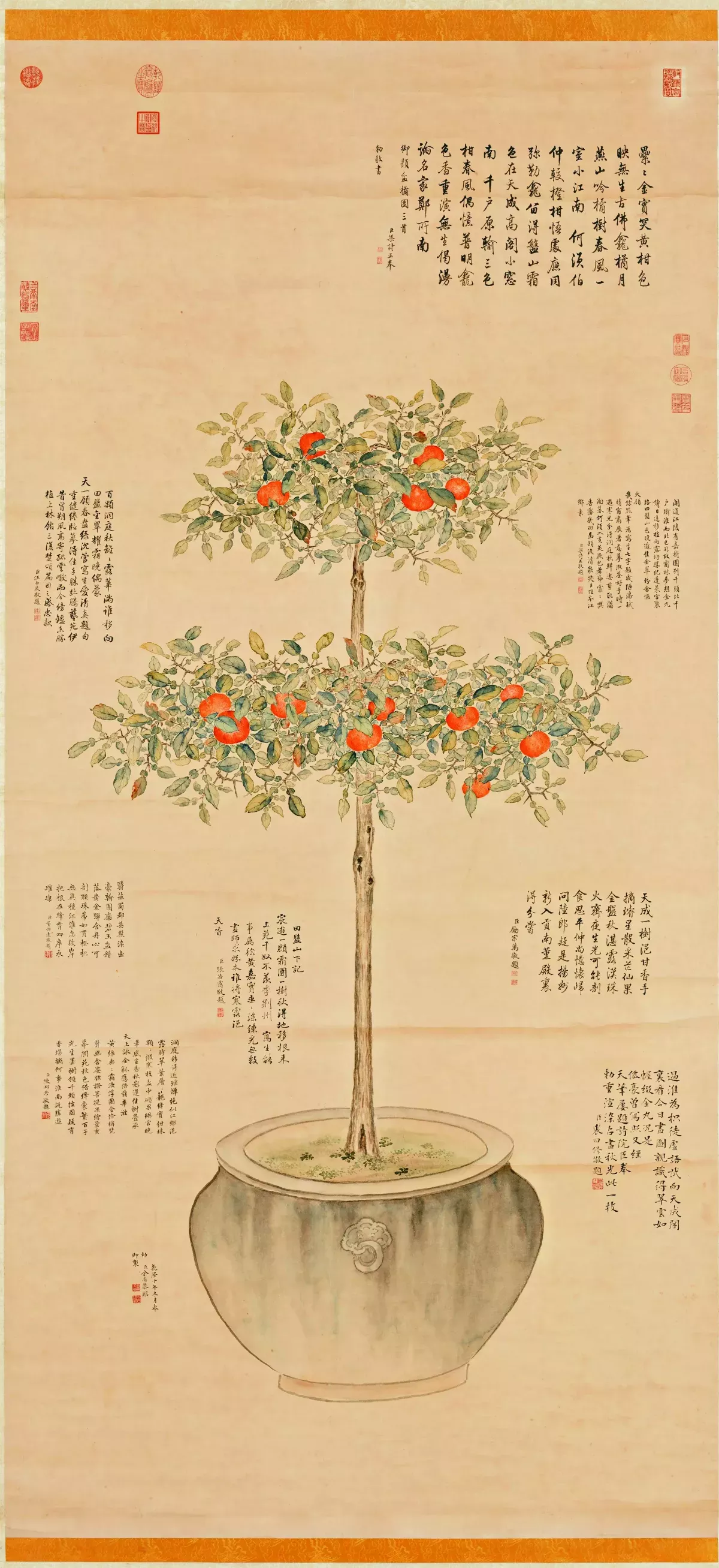 仿乾隆御筆 新春賞〈盆橘〉  大吉大利