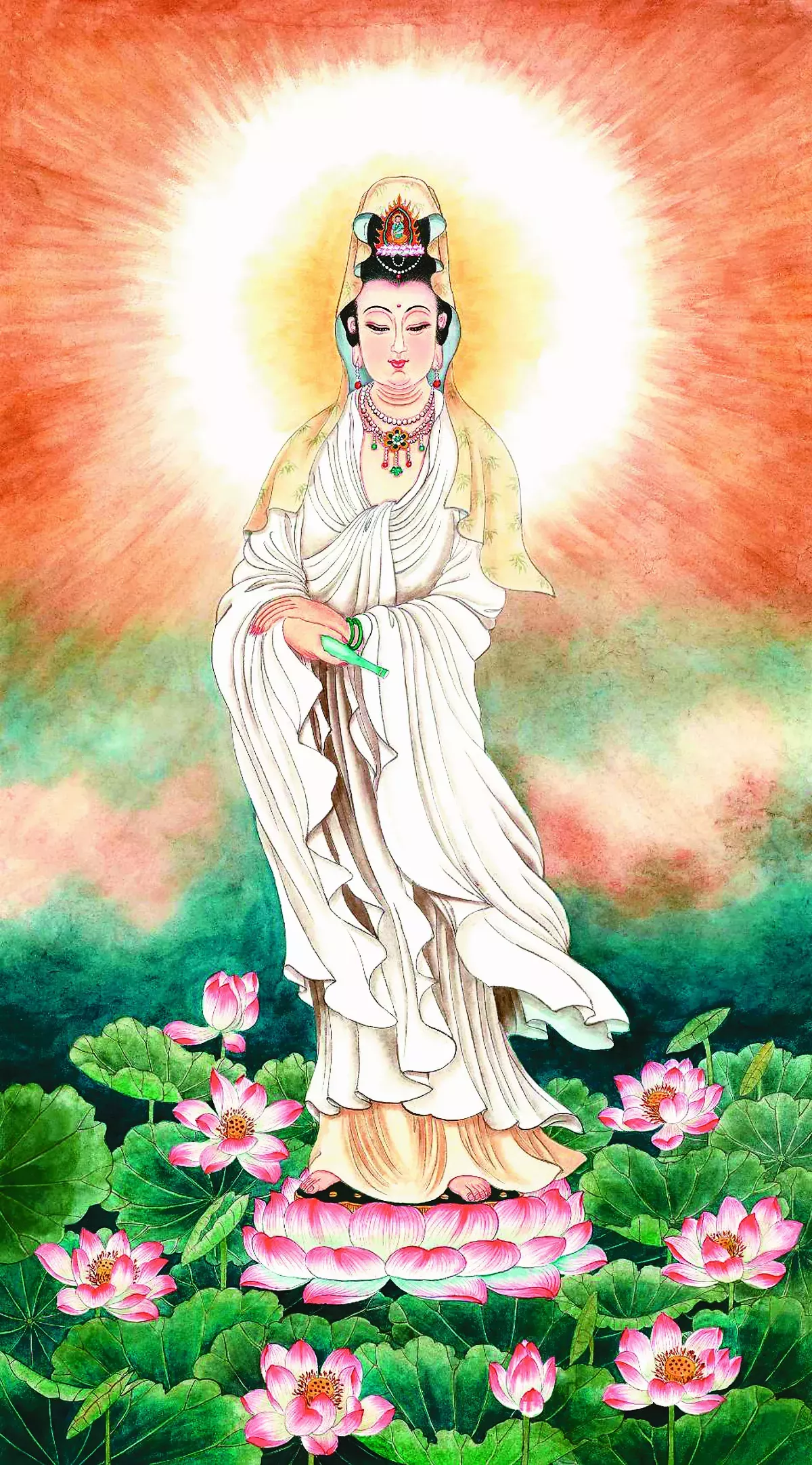 【寬鼎畫語】九品蓮花觀世音菩薩