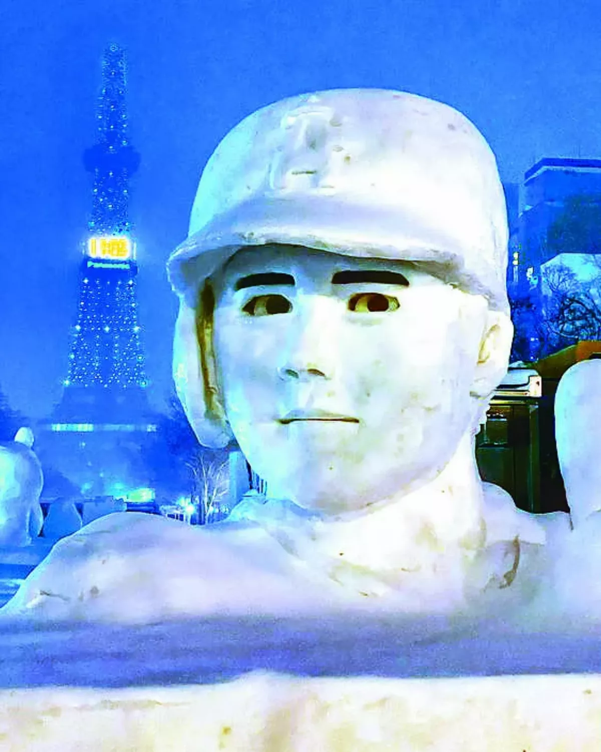 札幌雪祭160座冰雕  大谷翔平入列