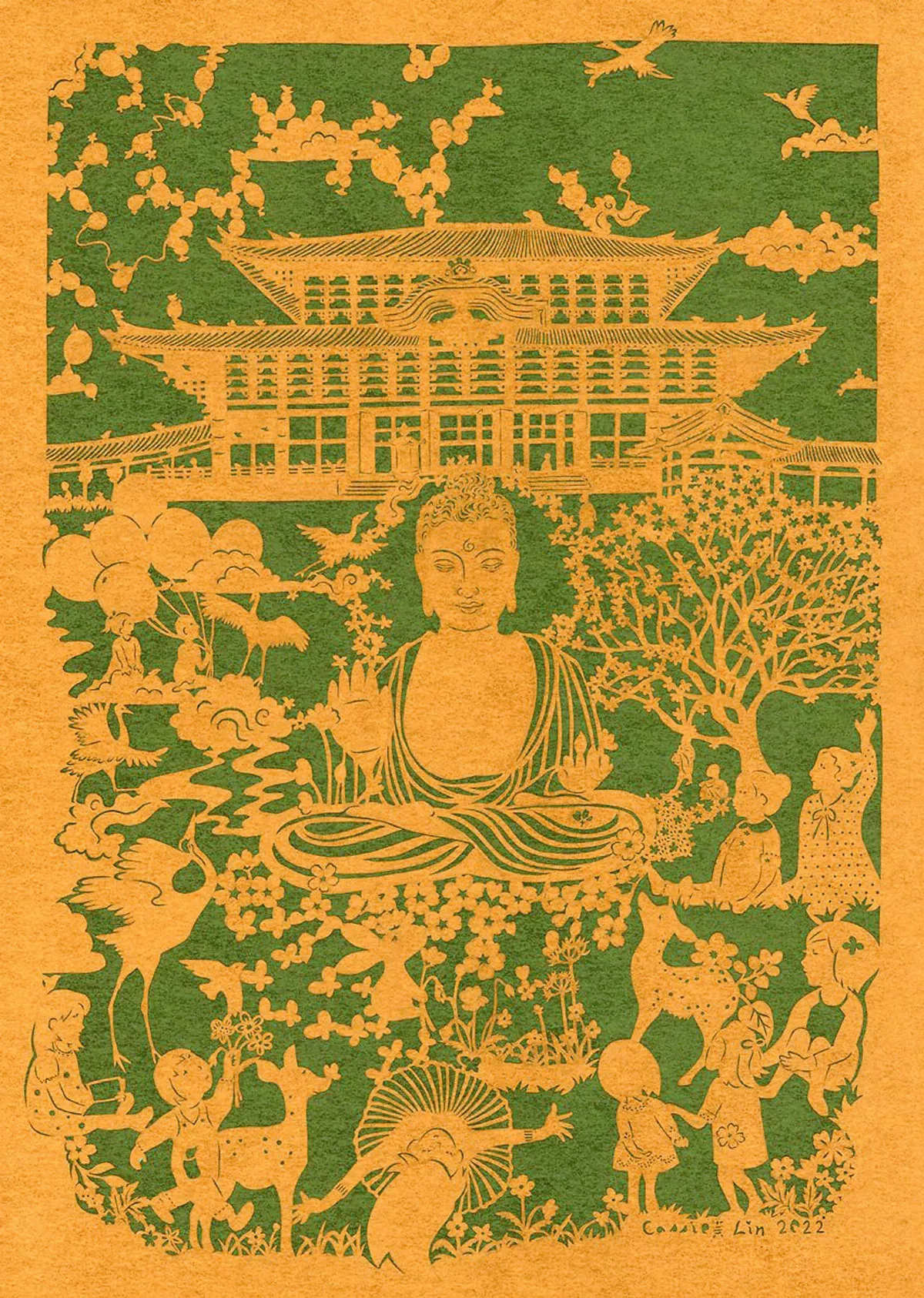 【藏在剪紙中的故事】約大佛看櫻花