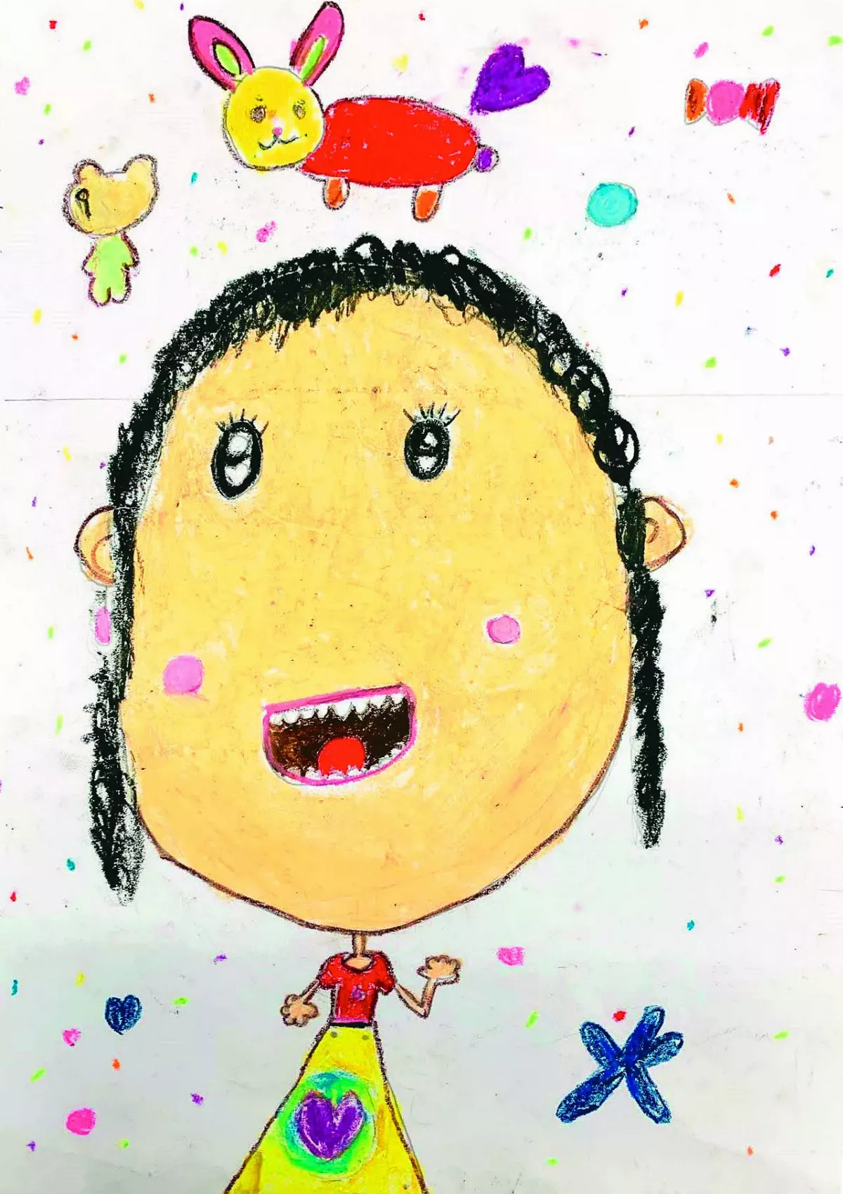 【快樂塗鴉簿】鏡子裡的我 鄭芷依／嘉義縣新港國小一年甲班