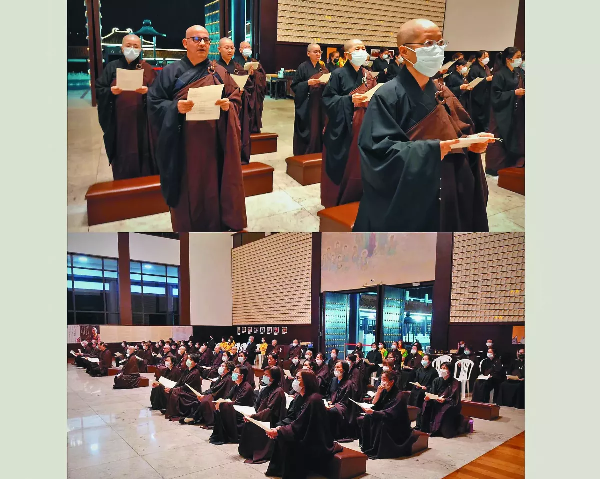 全球佛光人  緬懷星雲大師 誓傳正法 如來寺僧信齊唱音緣