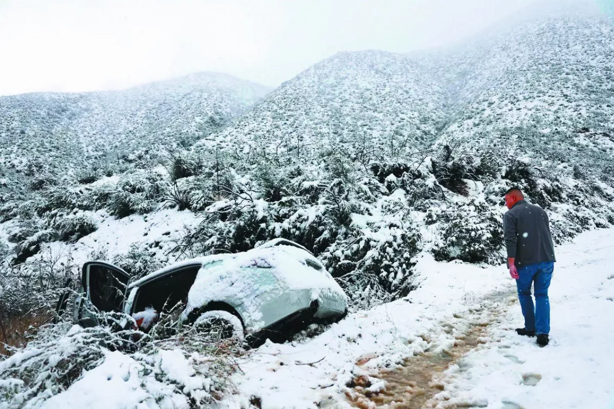 風暴襲南加州 聖地牙哥罕見下雪