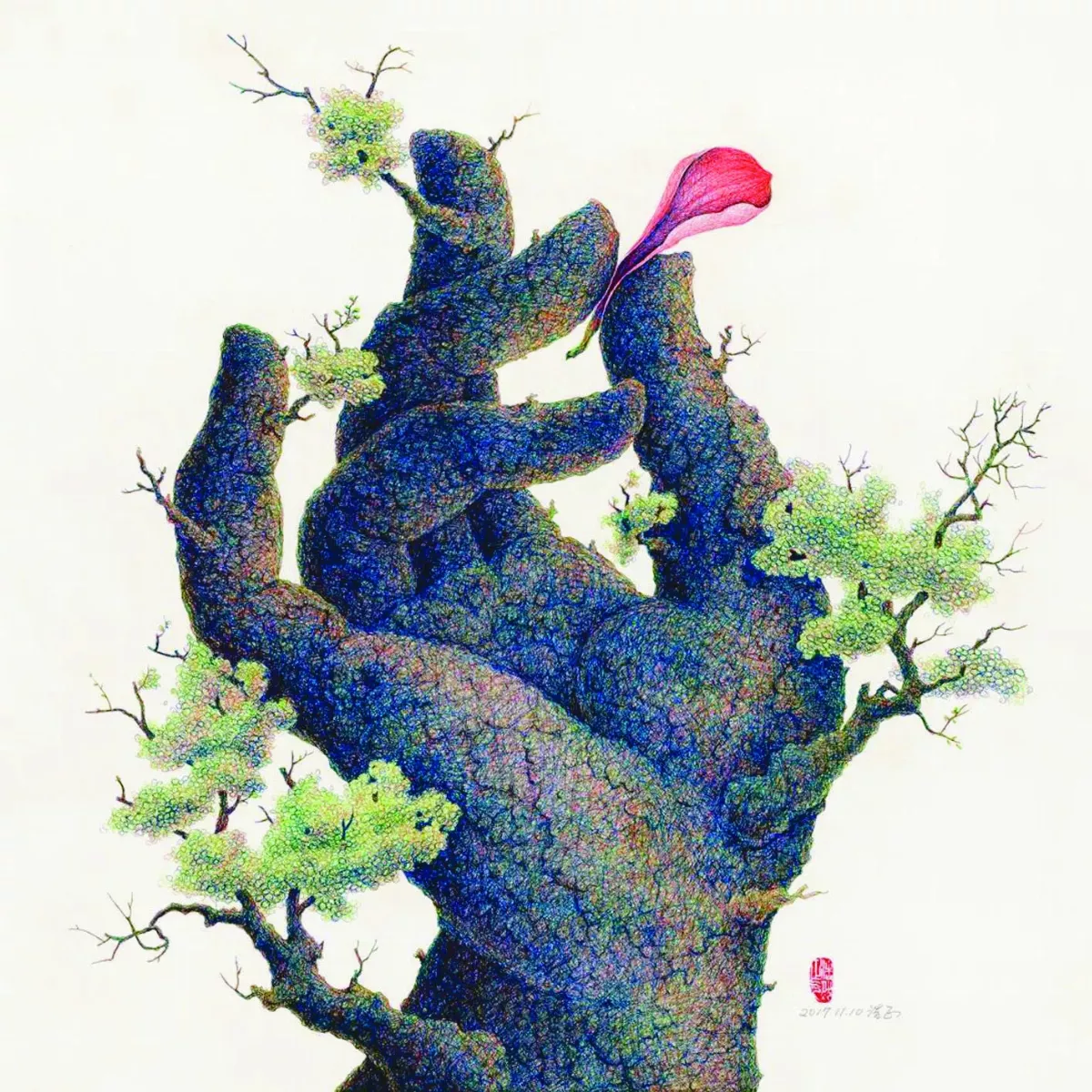 謝浩正運筆如坐禪 刻畫樹魂