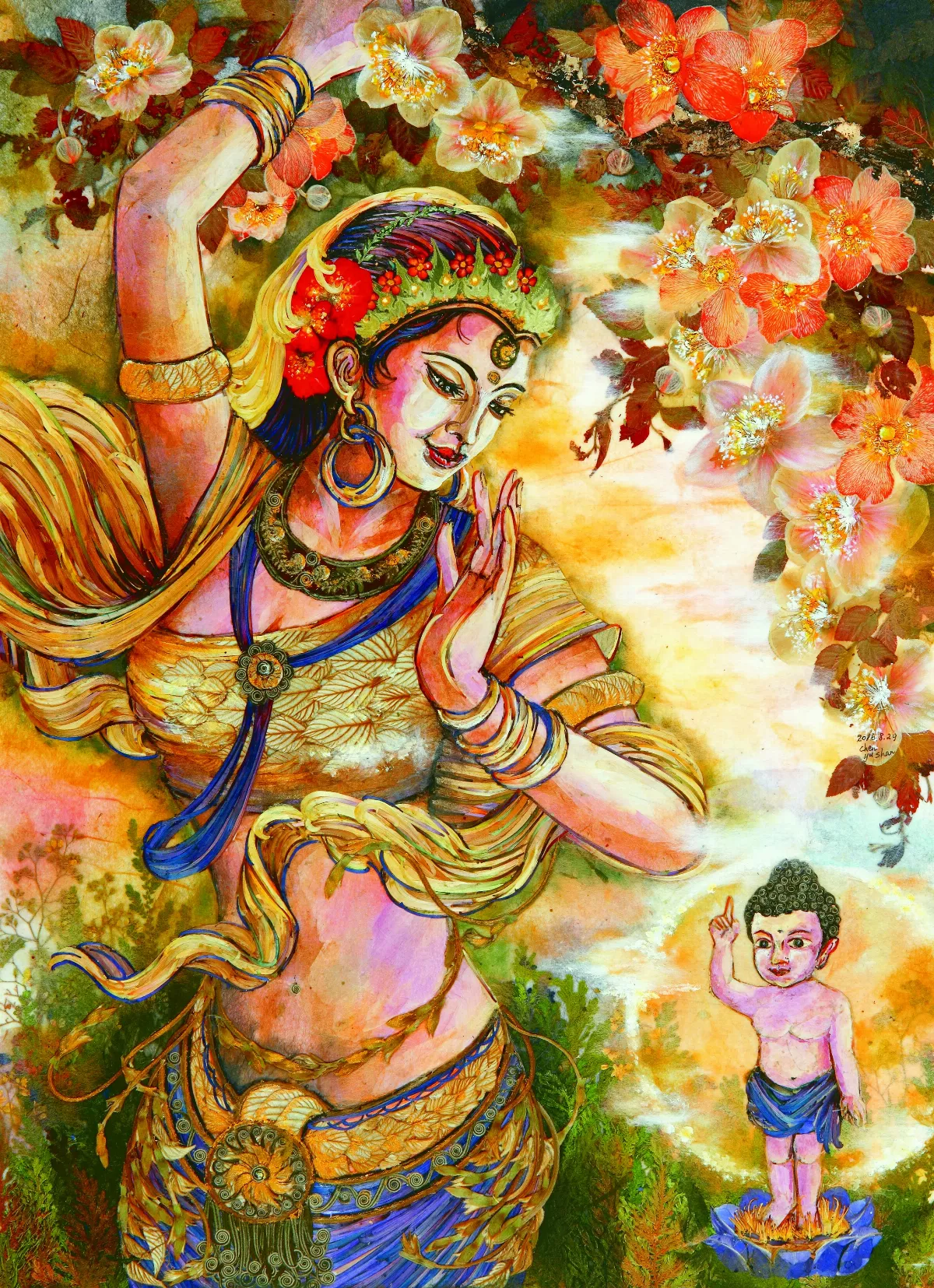 【浴心如佛──陳毓姍押花藝術展】 人間悟道