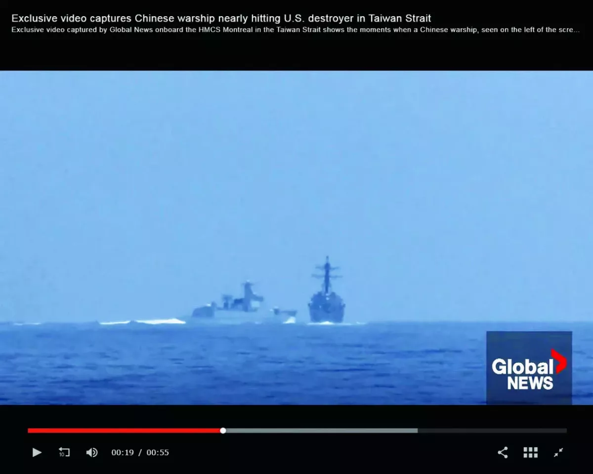 美加軍艦穿越台海 共艦逼近