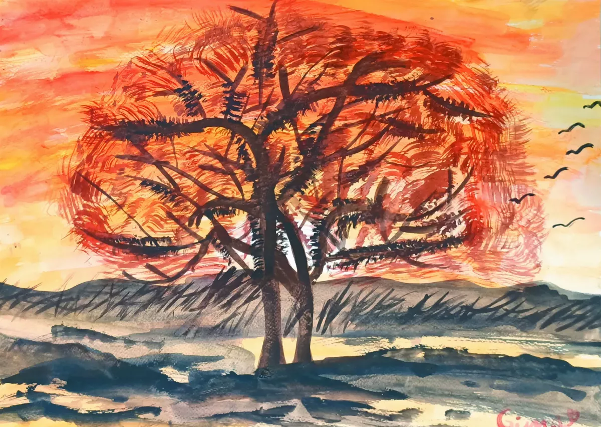【快樂塗鴉簿】夕陽之樹
