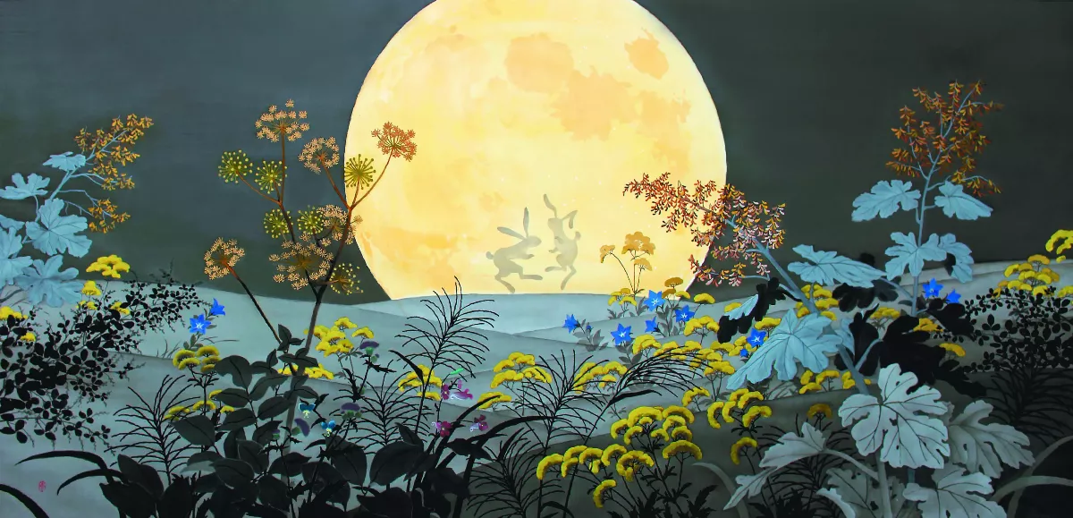 【空の色 青柳玲子水墨畫展】月夜
