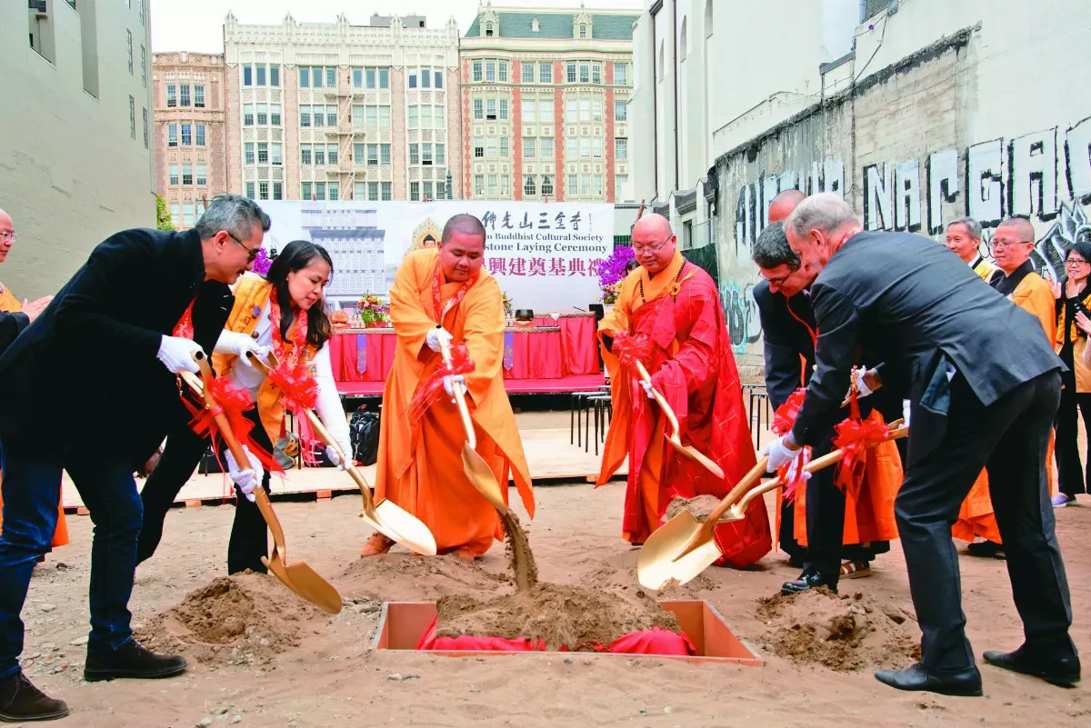 舊金山市黃金地段  佛光山三寶寺奠基
