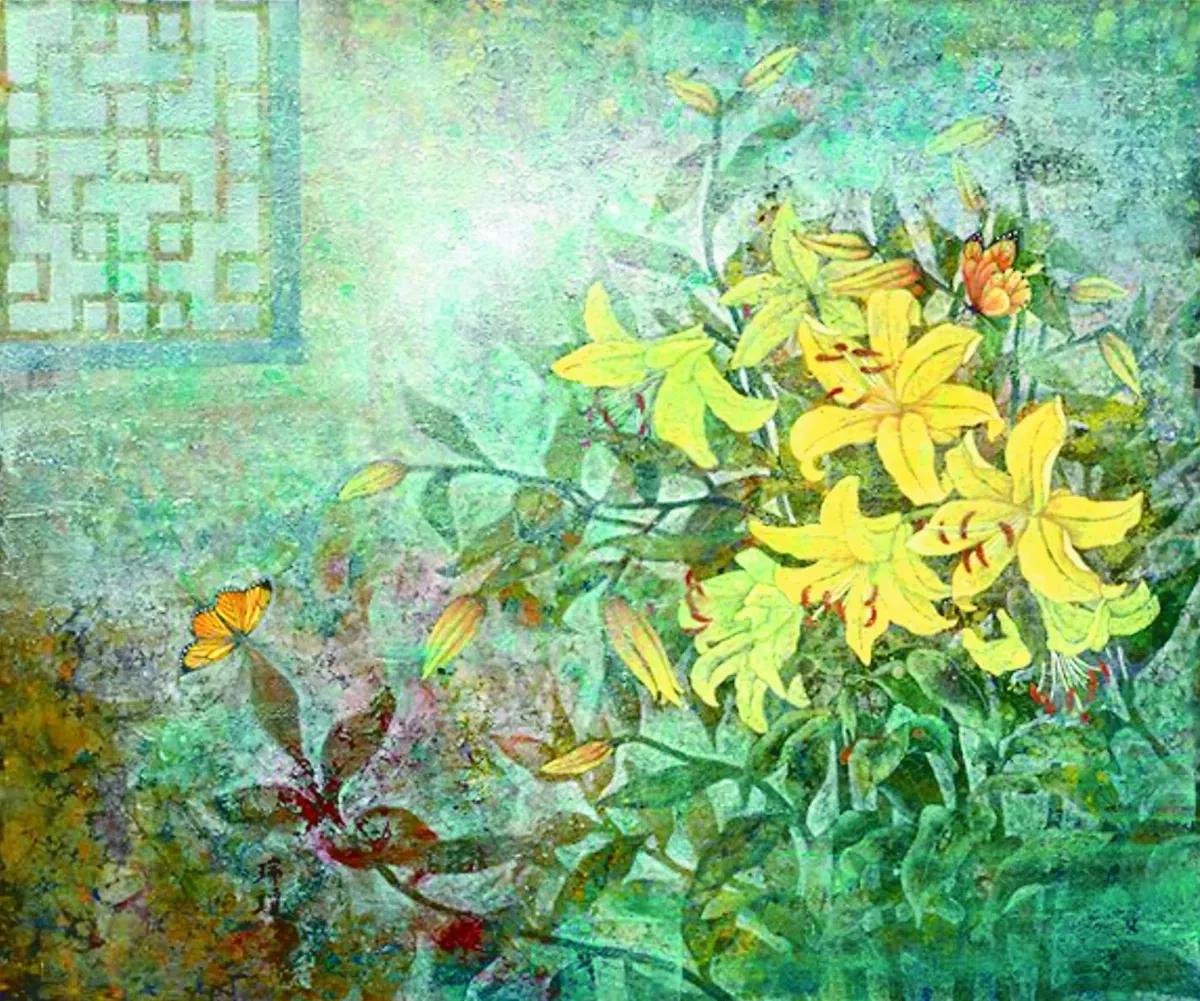 陳瑞瓊膠彩畫展 《花曲》留住美好時刻
