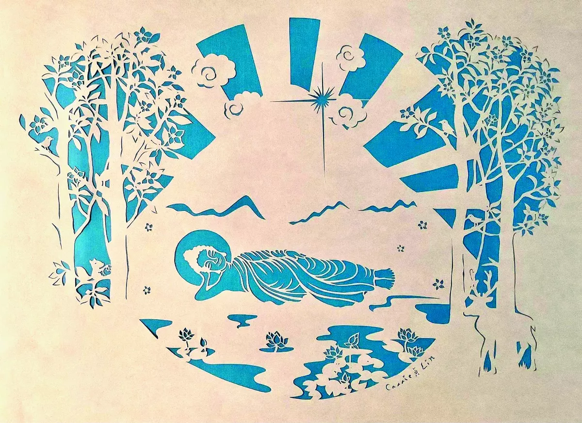 【藏在剪紙中的故事──佛陀八相成道圖】涅槃