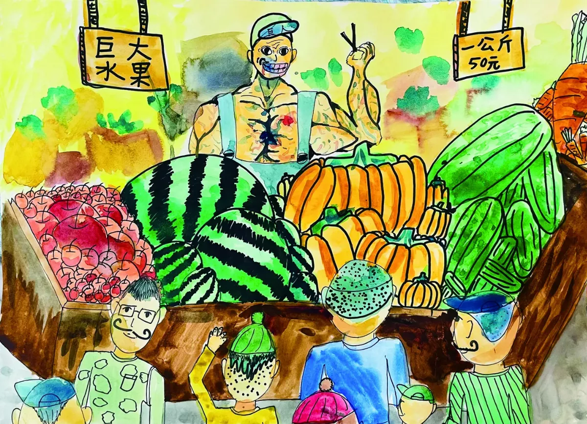【快樂塗鴉簿】熱鬧的菜市場 