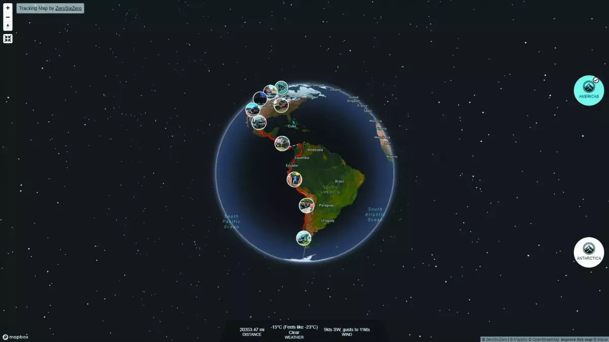 首例 從北極開電動車到南極