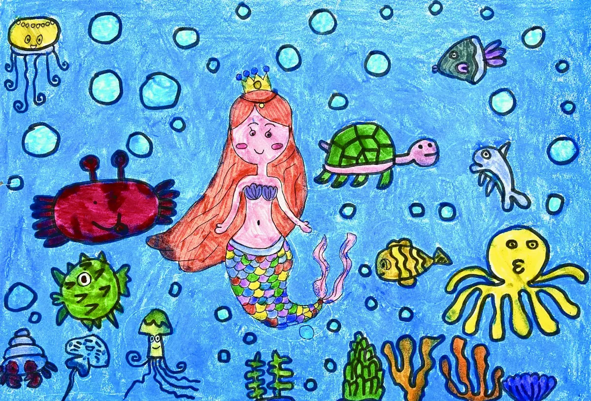 【快樂塗鴉簿】快樂的美人魚
