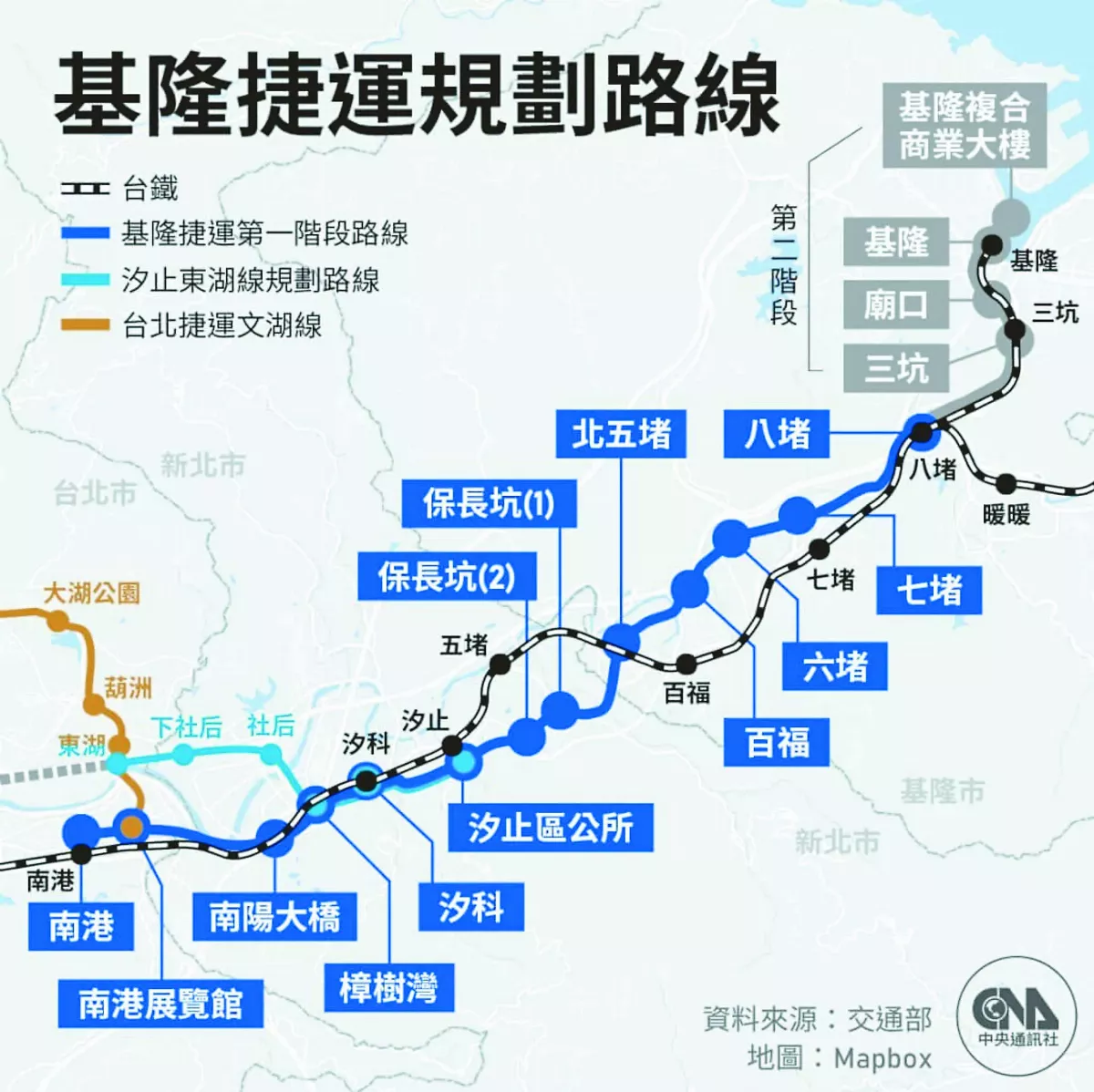 基隆捷運規畫核定 估2033年通車