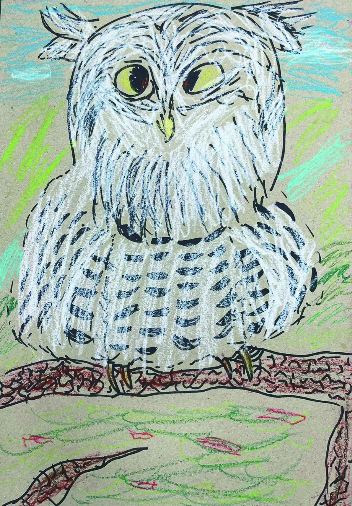 【快樂塗鴉簿】 沉思的貓頭鷹