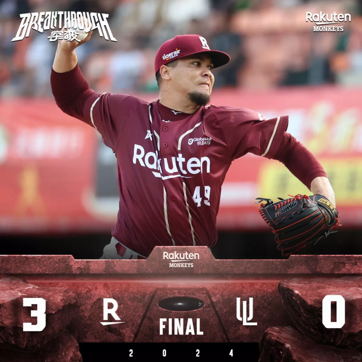 中職／威能帝12K飆新高 猿本季首勝獅