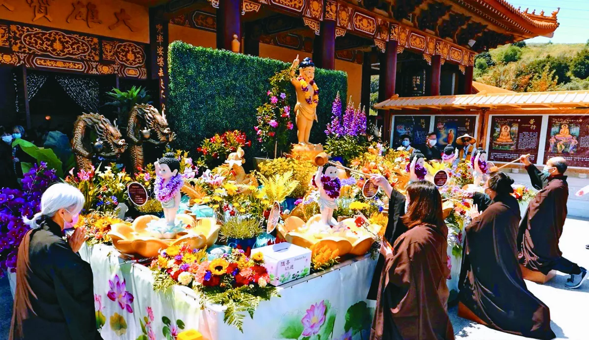 西來寺灌沐如來  佛子共歡慶