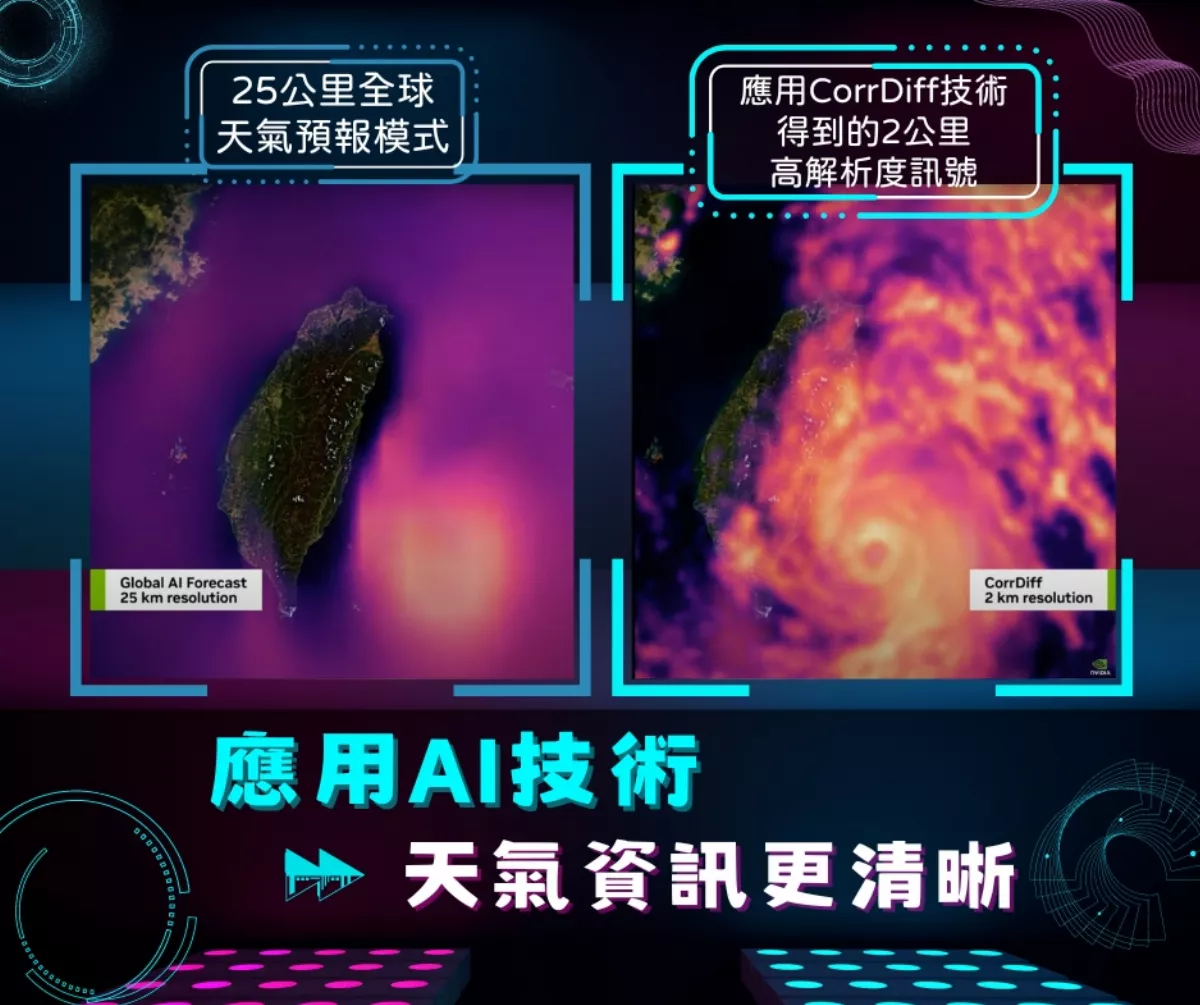 氣象署攜手輝達 運用AI讓天氣資訊更精細