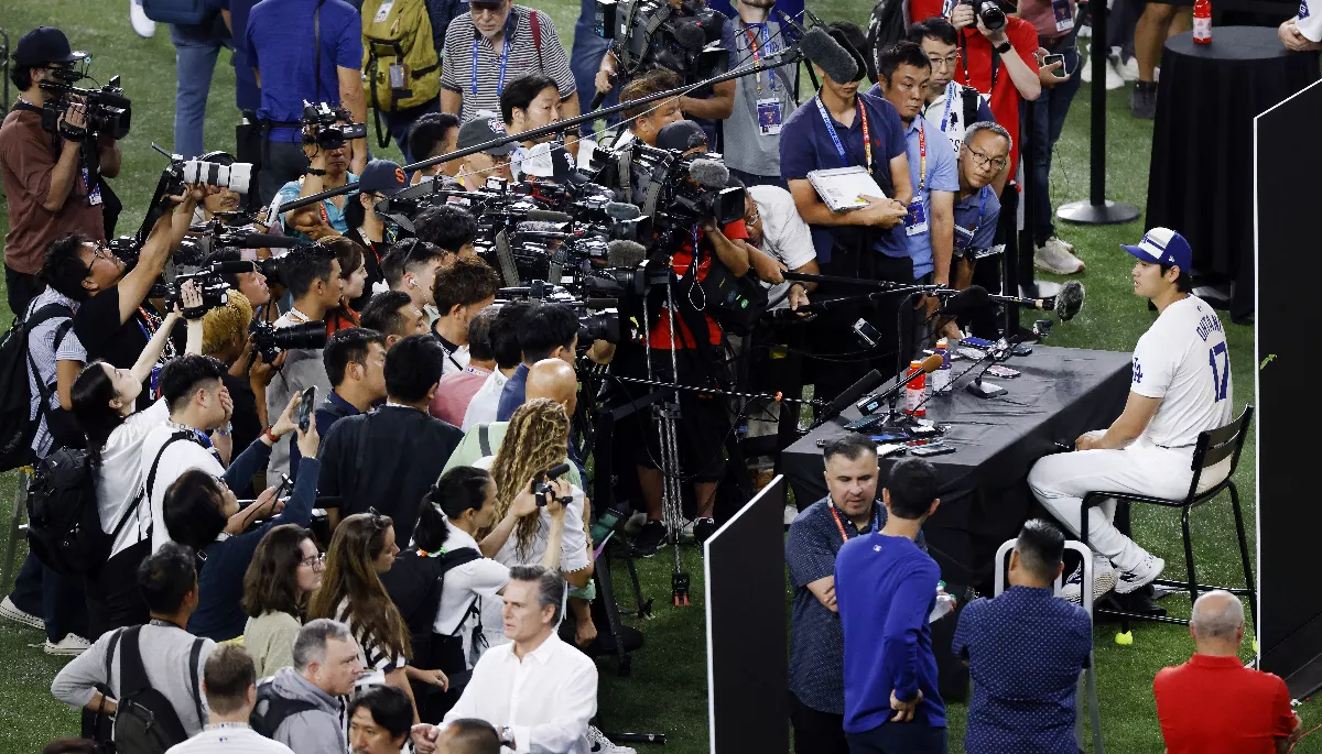 MLB／明星賽前大谷成媒體寵兒 人人湧上搶訪問