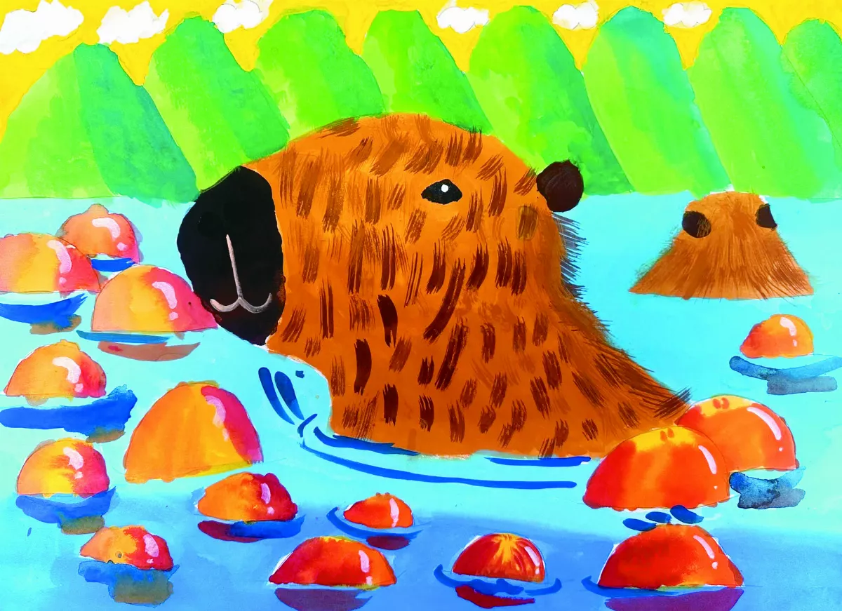 【快樂塗鴉簿】可愛水豚君  