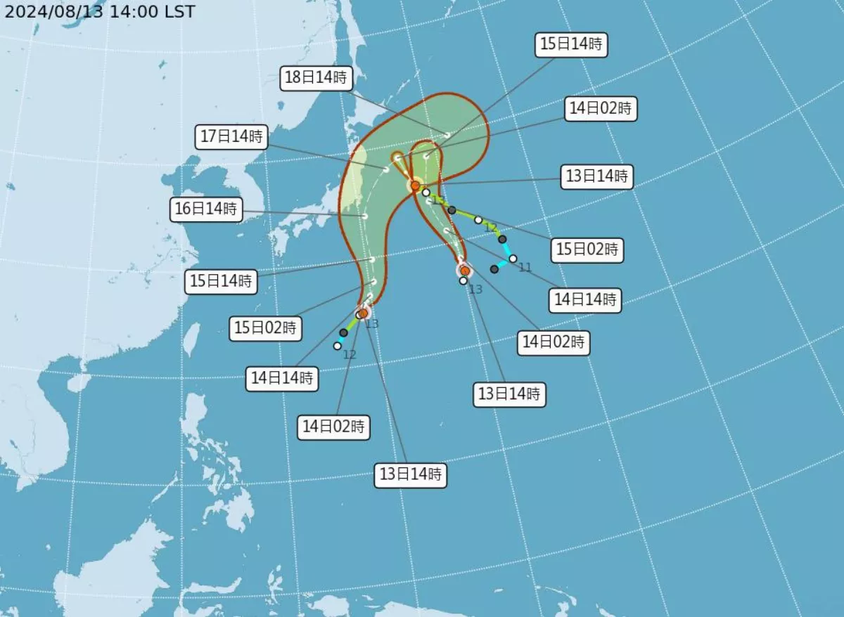 輕颱悟空生成 氣象署曝路徑