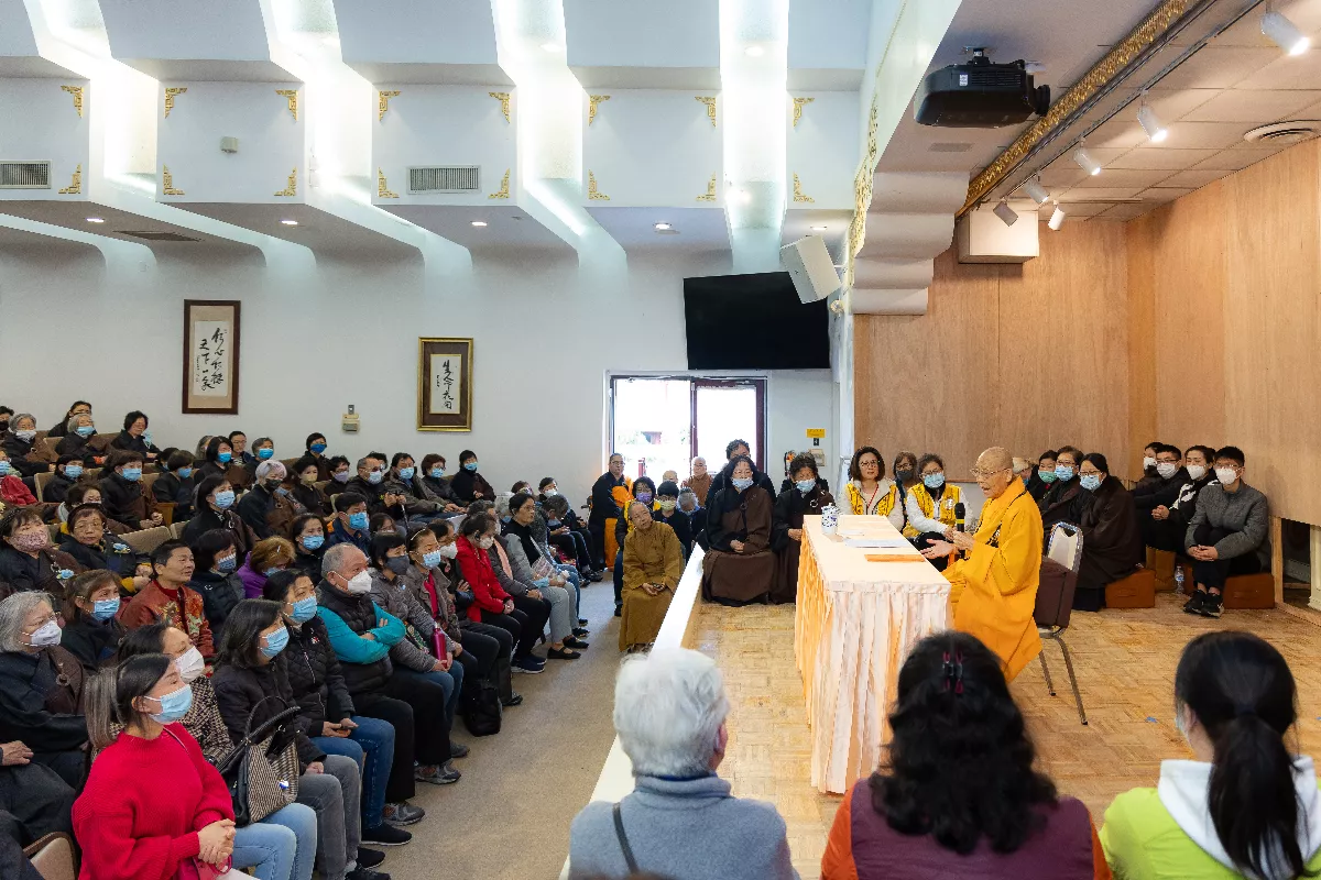 North America Water and Land Dharma Service: Venerable Tzu Jung Exhorts Buddhists to Cultivate the Three Supports