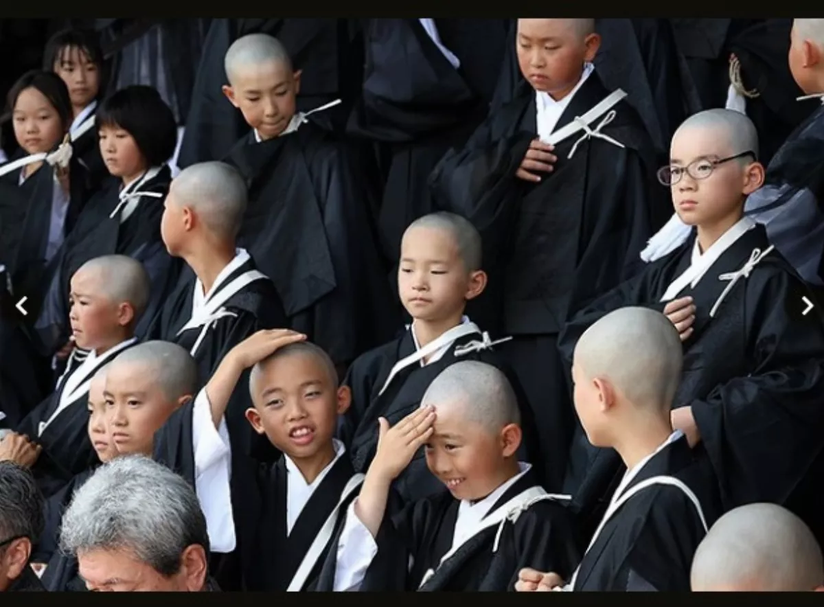 京都東本願寺剃度儀式 9歲小學生成僧侶