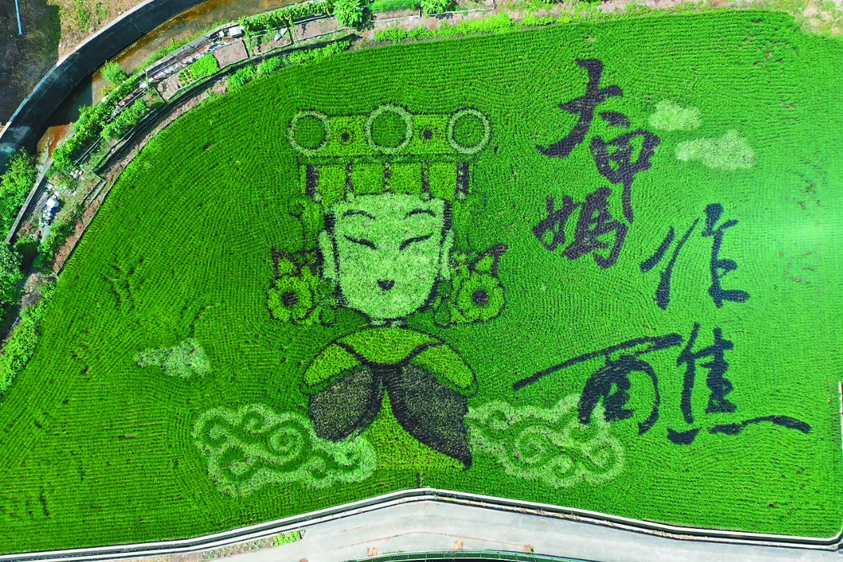 再生稻彩繪Q版媽祖