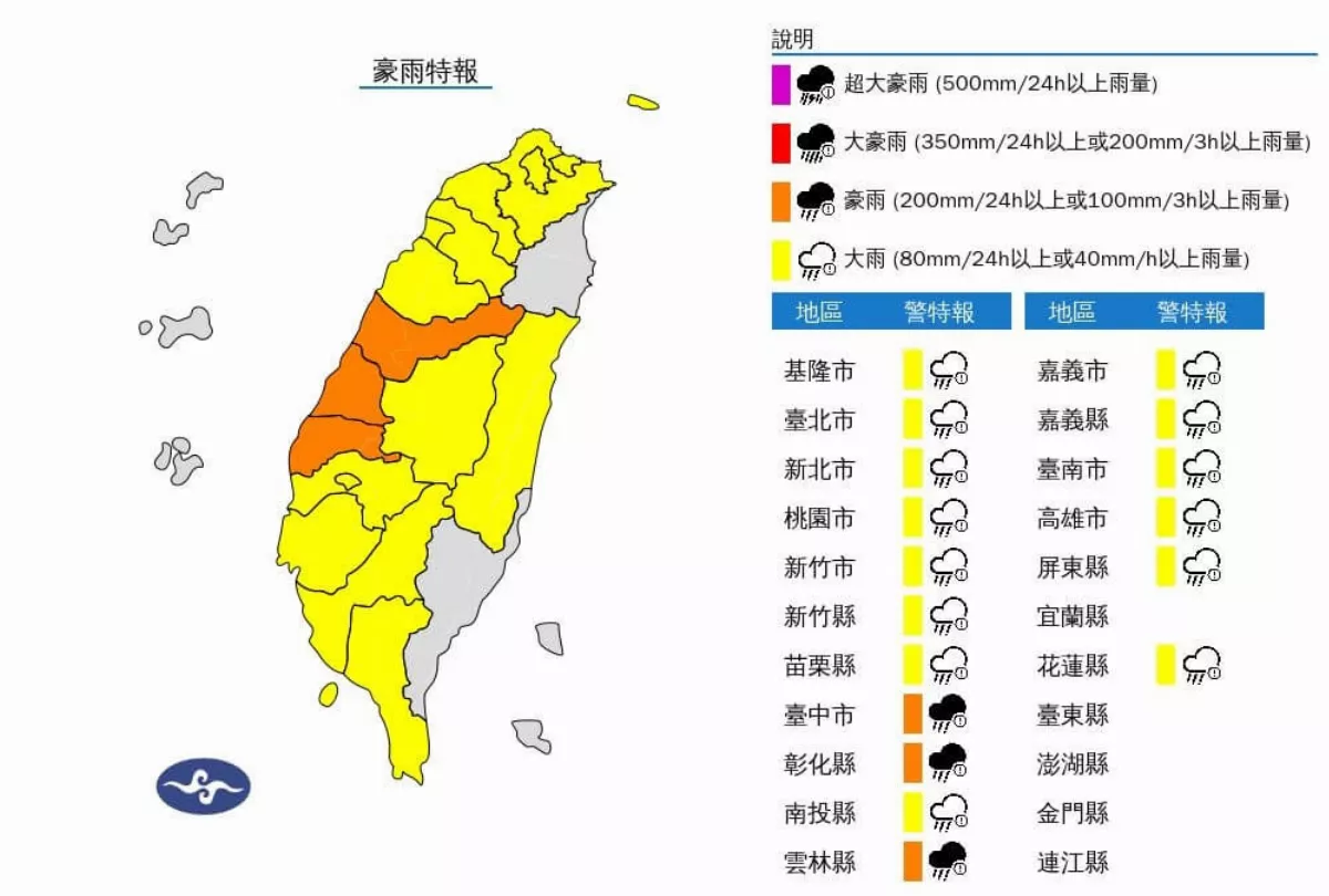 彰化大雨大村部分淹水  三春國小圍牆倒塌