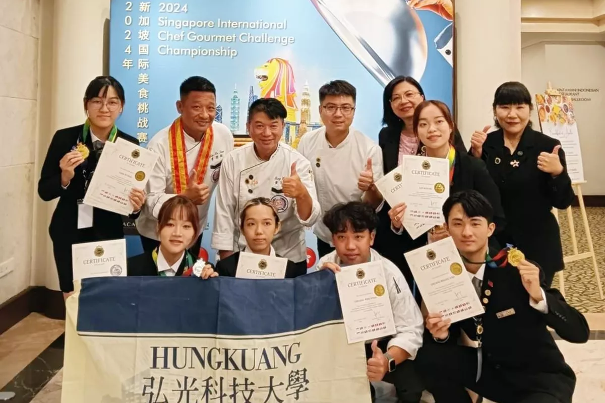 新加坡餐飲挑戰賽成果豐  弘光科大師生勇奪12金  