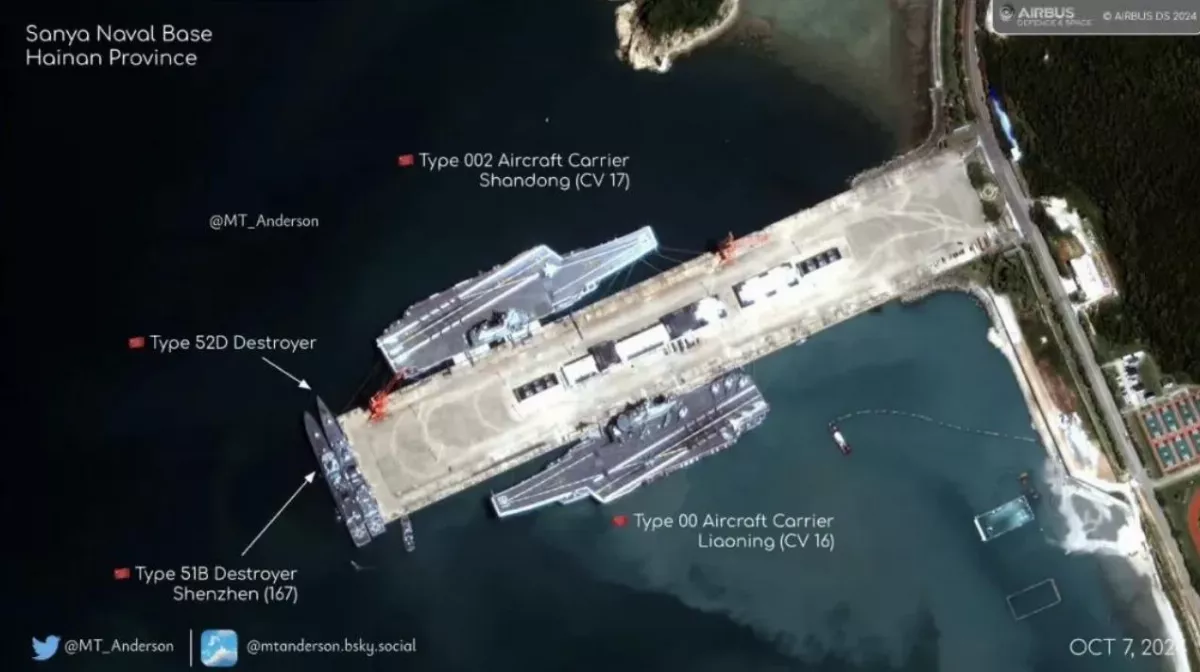 遼寧艦和山東艦同駐三亞軍港 陸雙航艦戰鬥群將成型