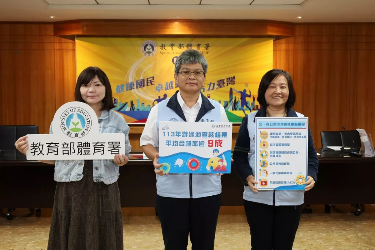 體育署公布游泳池查核結果 合格率92.11%