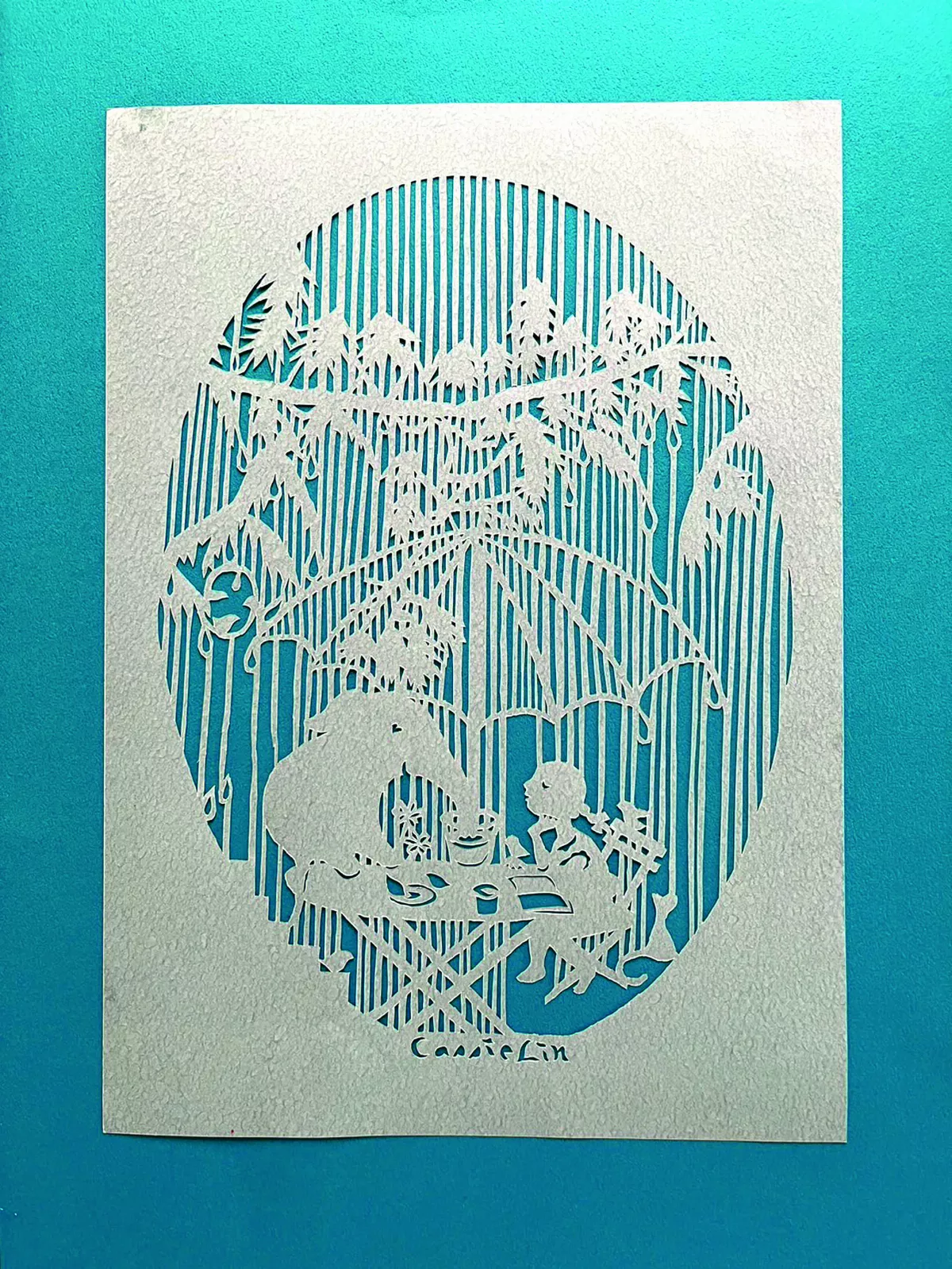 【藏在剪紙中的故事】雨天品嘗幸福