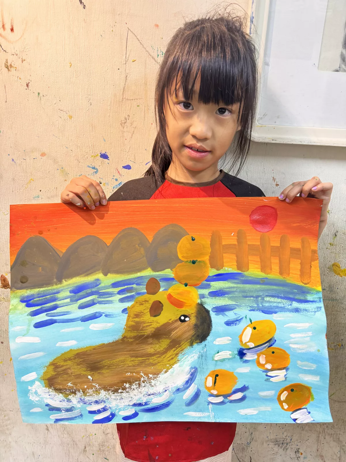 【童畫天地】可愛水豚君 水彩技法