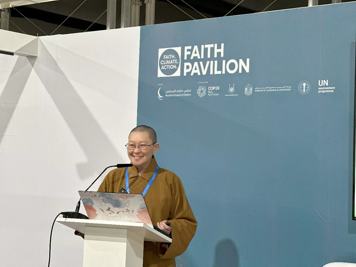 Keynote Speech by BLIA UN Office Director Venerable You Lin at COP29: Practicing Environmental and Spiritual Preservation through the Three Acts of Goodness