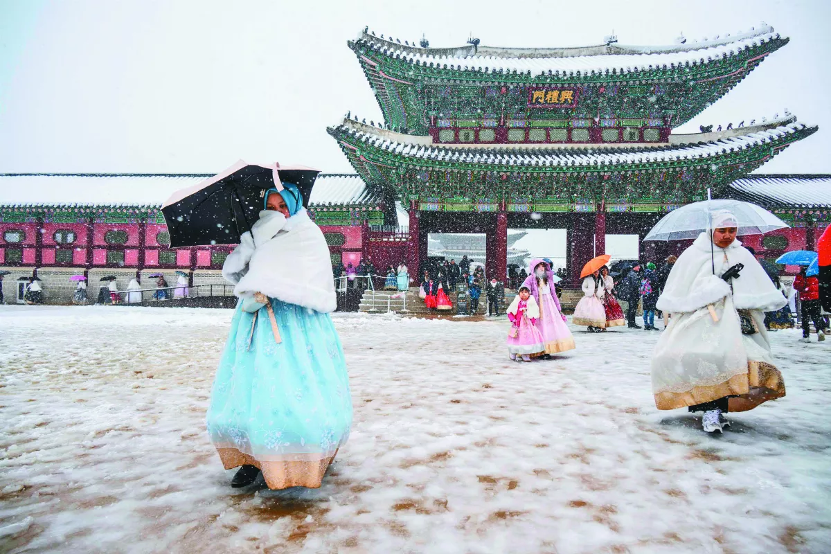 首爾降下大雪 積雪量創新高