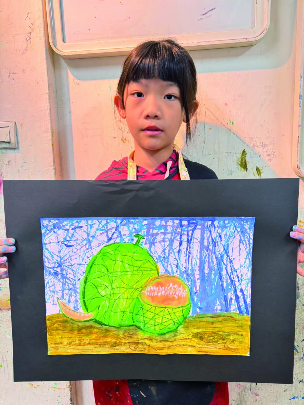 【童畫天地】哈密瓜滾珠畫法