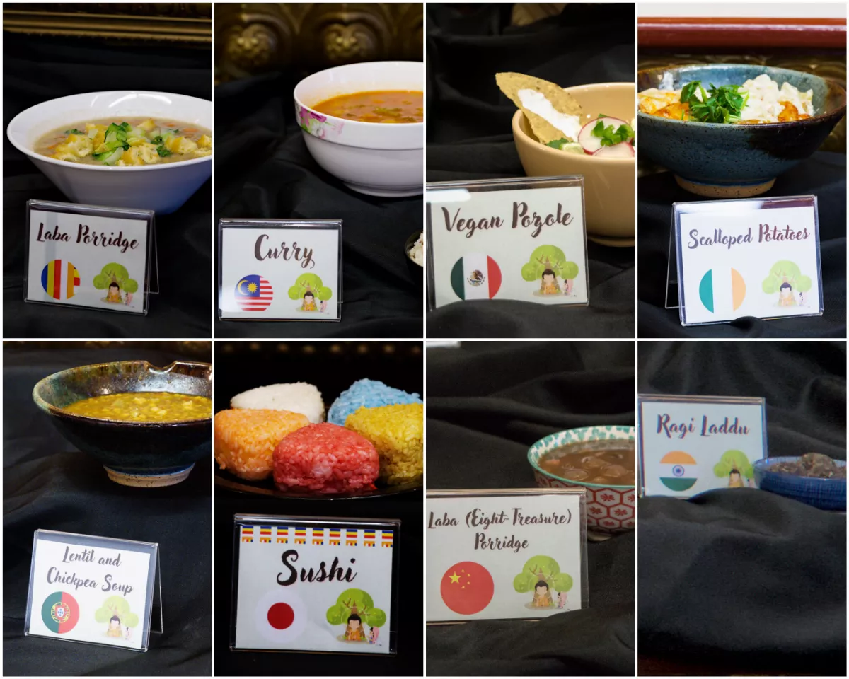Commemorating Buddha's Enlightenment Day: Multi-Cultural Cuisine Offered to the Future Buddha