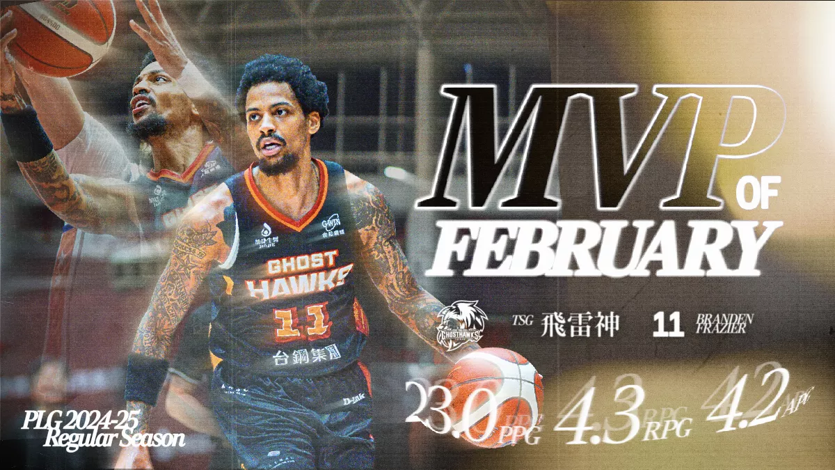 PLG／獵鷹隊史第1人 飛雷神摘2月MVP