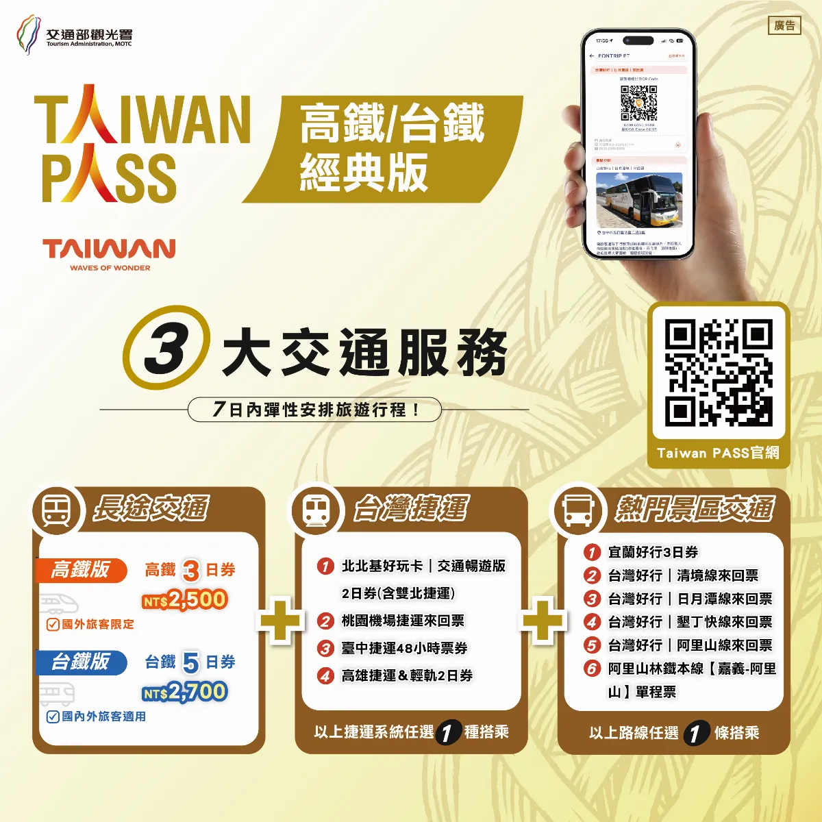 國旅Taiwan PASS推3新品今開賣 「2人同行1人免費」限量