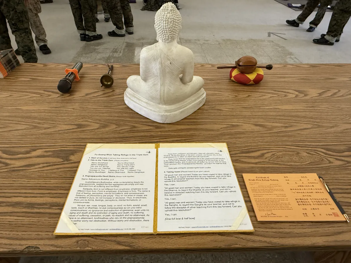 Hsi Fang Temple Holds Refuge Ceremony at Marine Corps Recruit Depot