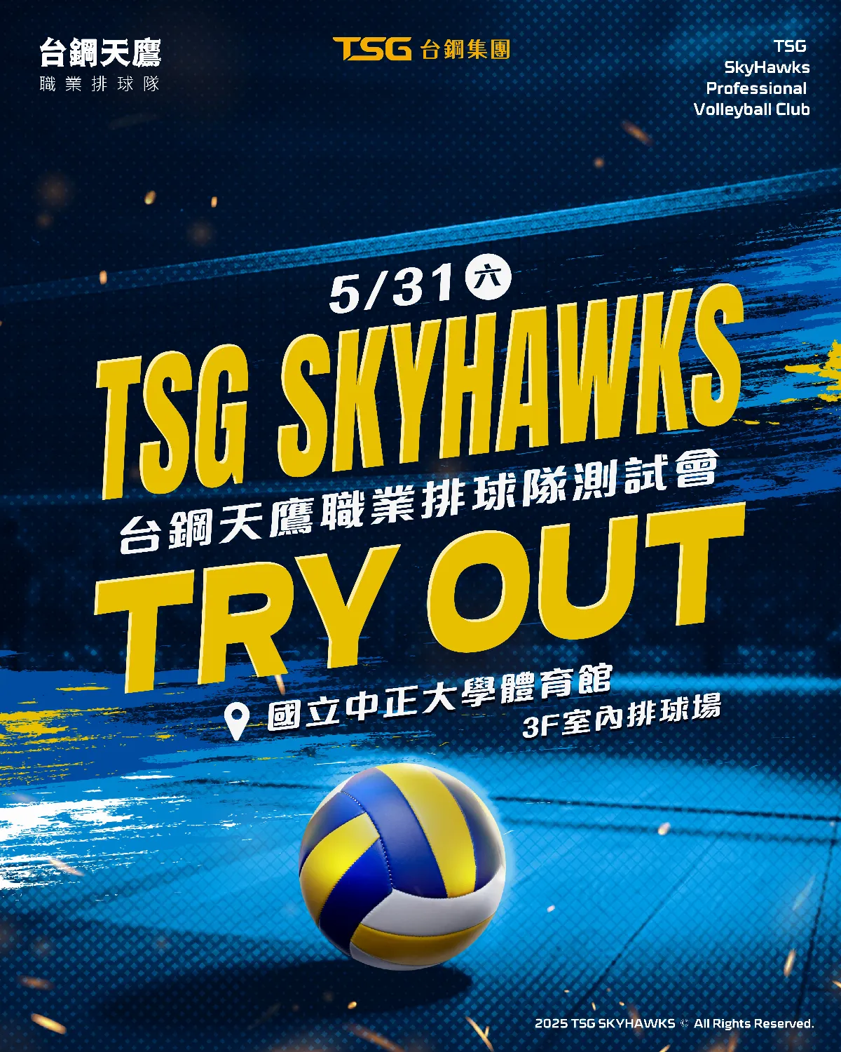 排球／素人也能來！ 職排天鷹5月31日辦測試會