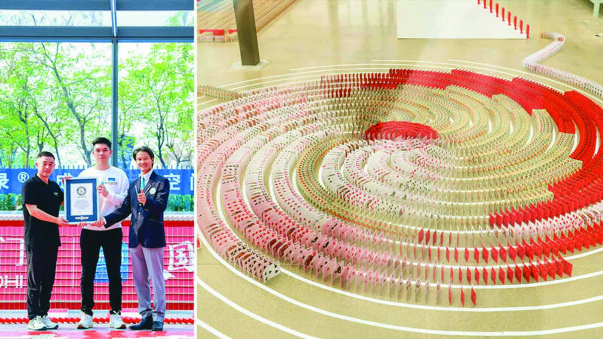 挑戰極限 5.1725萬張撲克牌骨牌式倒下 